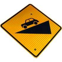 Aluminium Road Safety Sign Board Yellow Rhombus Shape Glossy Surface Finish