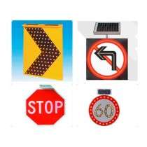 LED Solar Powered Road Sign Pole With MS PPC Material Olar Signs For Highways And City Roads